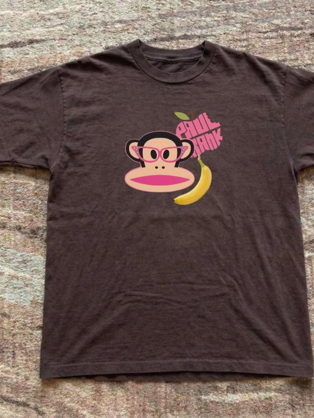 Brown Paul Frank monkey graphic tee Gildan shirt unisex